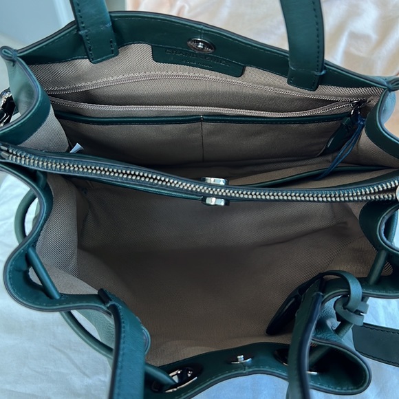 Cole Haan dark green leather bucket bag - Picture 5 of 6